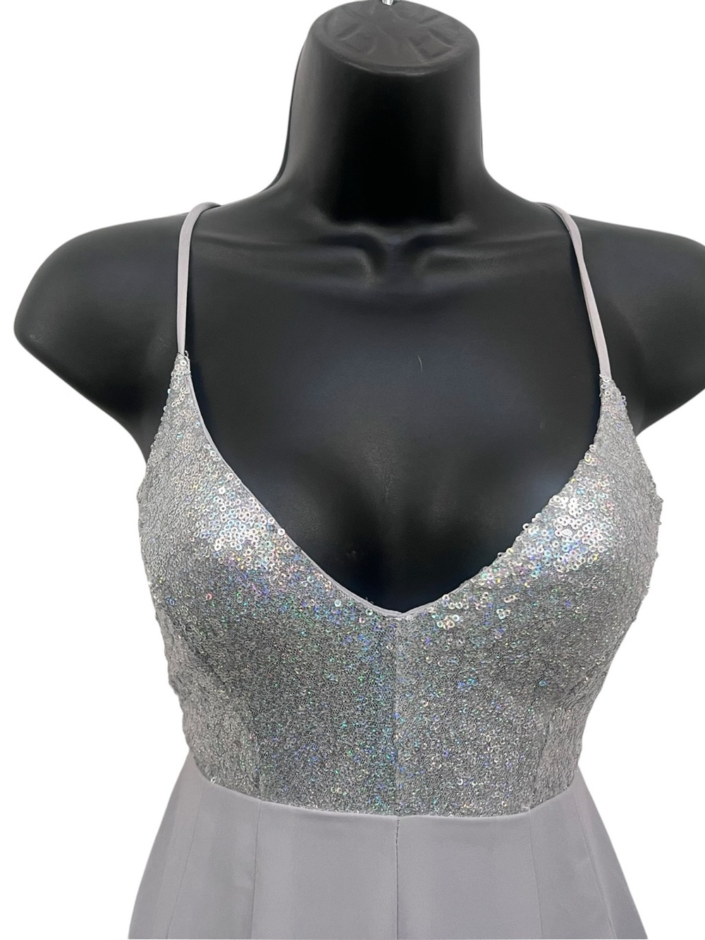 Lucy in the Sky Silver Sequin Open Back Romper Size Small Party Festival - Picture 4 of 12